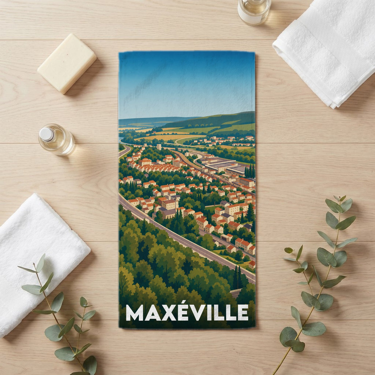 Serviette de bain 30 cm x 60 cm souvenir de Maxéville