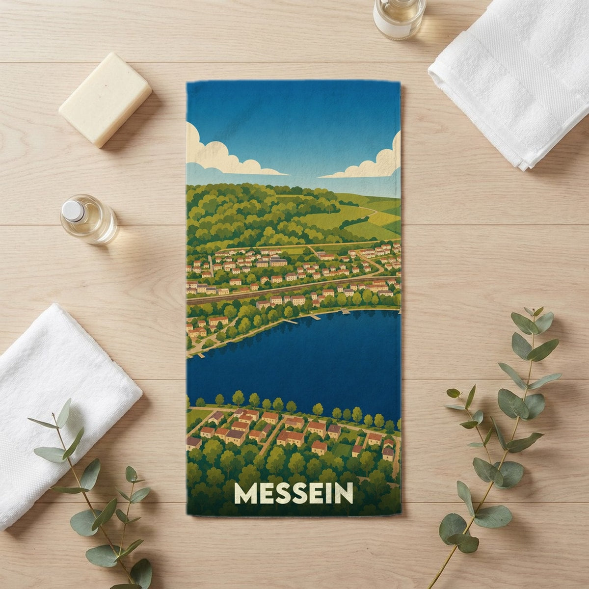 Serviette de bain 30 cm x 60 cm souvenir de Messein