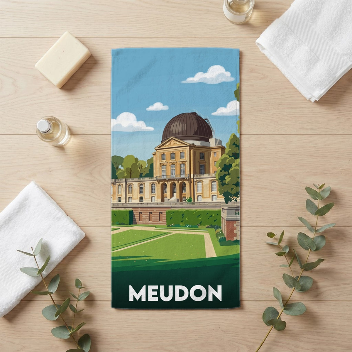 Serviette de bain 30 cm x 60 cm souvenir de Meudon
