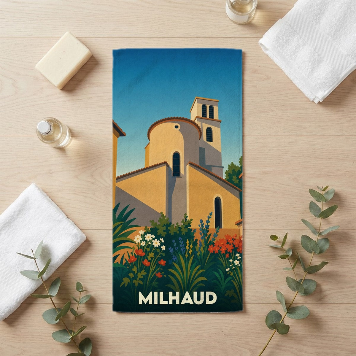Serviette de bain 30 cm x 60 cm souvenir de Milhaud