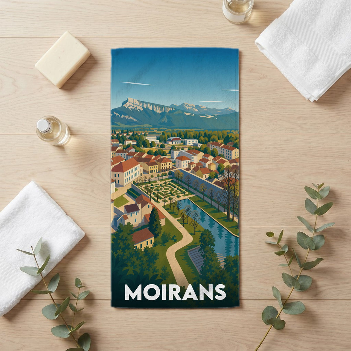 Serviette de bain 30 cm x 60 cm souvenir de Moirans
