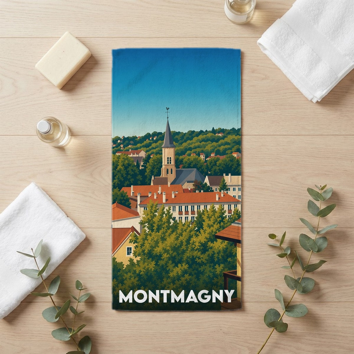 Serviette de bain 30 cm x 60 cm souvenir de Montmagny
