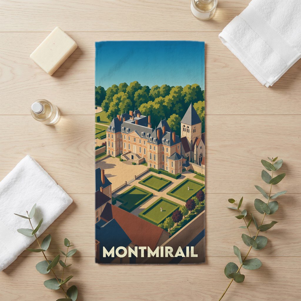 Serviette de bain 30 cm x 60 cm souvenir de Montmirail