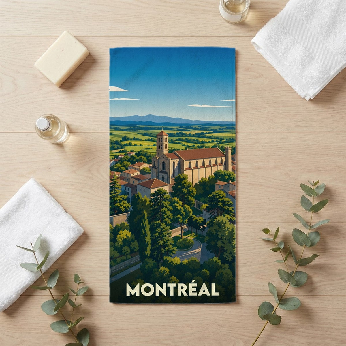Serviette de bain 30 cm x 60 cm souvenir de Montréal