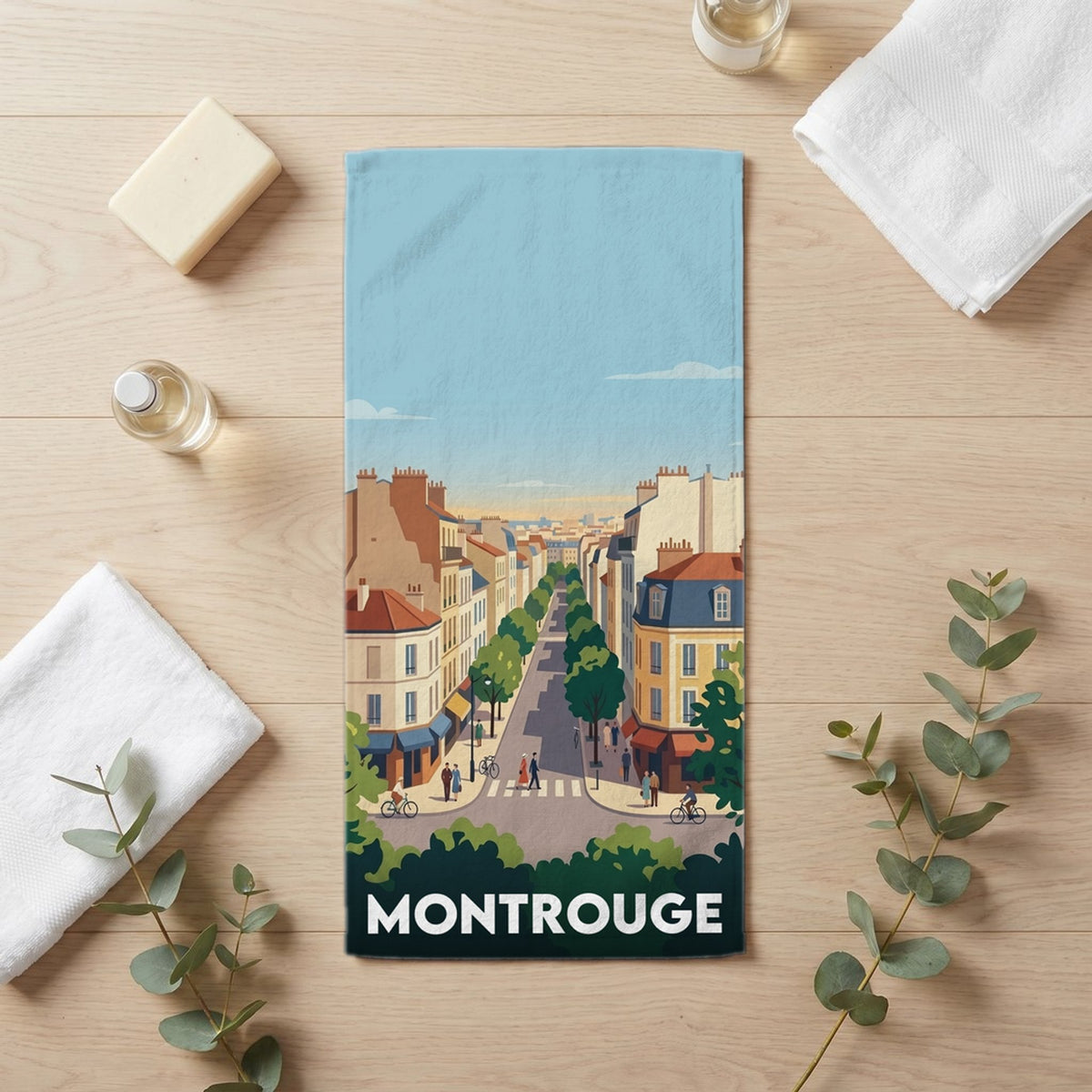 Serviette de bain 30 cm x 60 cm souvenir de Montrouge