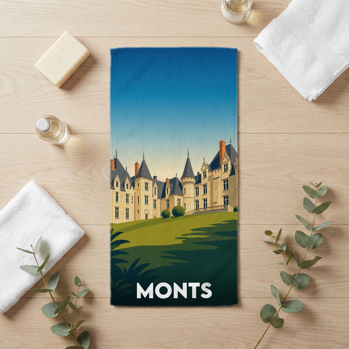 Serviette de bain 30 cm x 60 cm souvenir de Monts