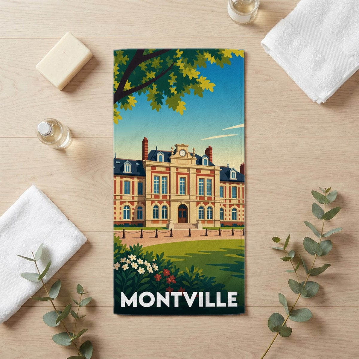 Serviette de bain 30 cm x 60 cm souvenir de Montville