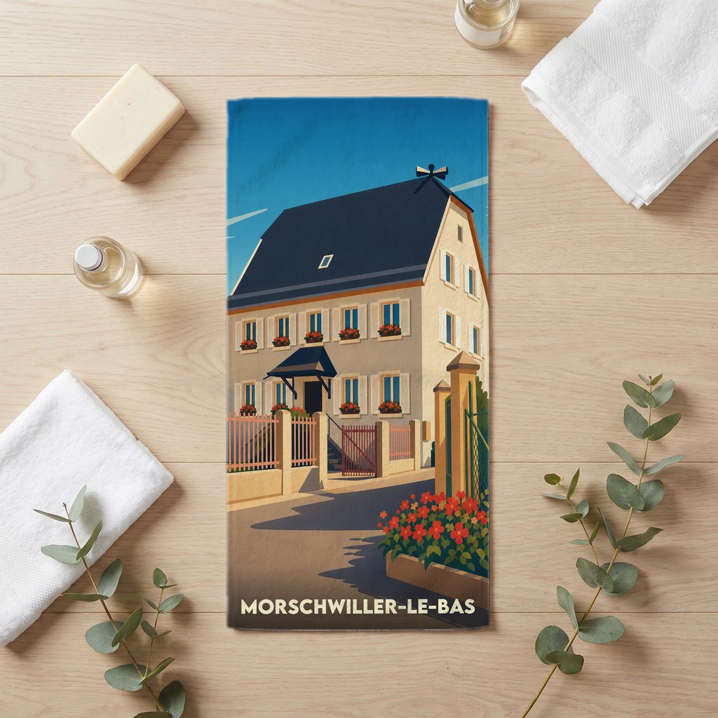 Serviette de bain 30 cm x 60 cm souvenir de Morschwiller-le-Bas