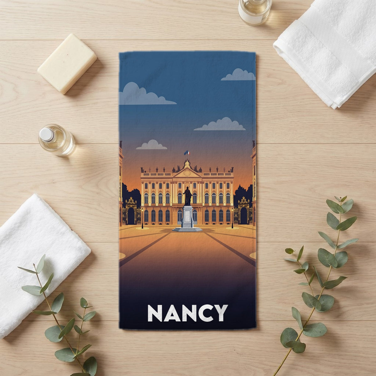 Serviette de bain 30 cm x 60 cm souvenir de Nancy