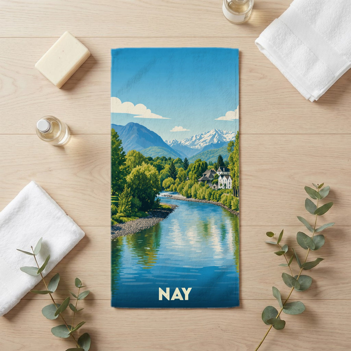 Serviette de bain 30 cm x 60 cm souvenir de Nay