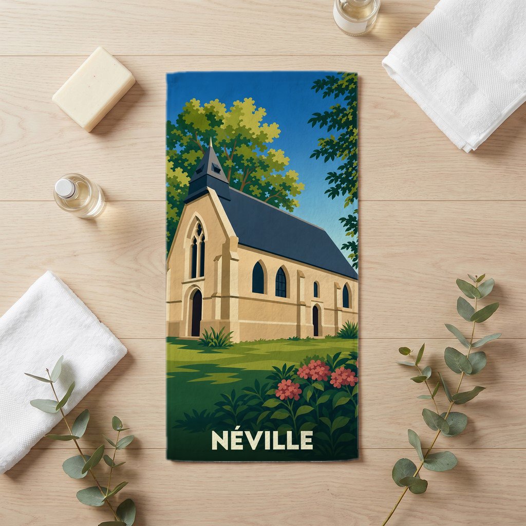 Serviette de bain 30 cm x 60 cm souvenir de Néville