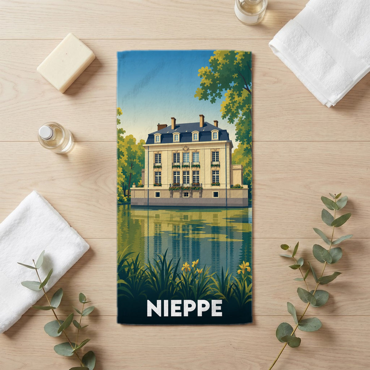 Serviette de bain 30 cm x 60 cm souvenir de Nieppe