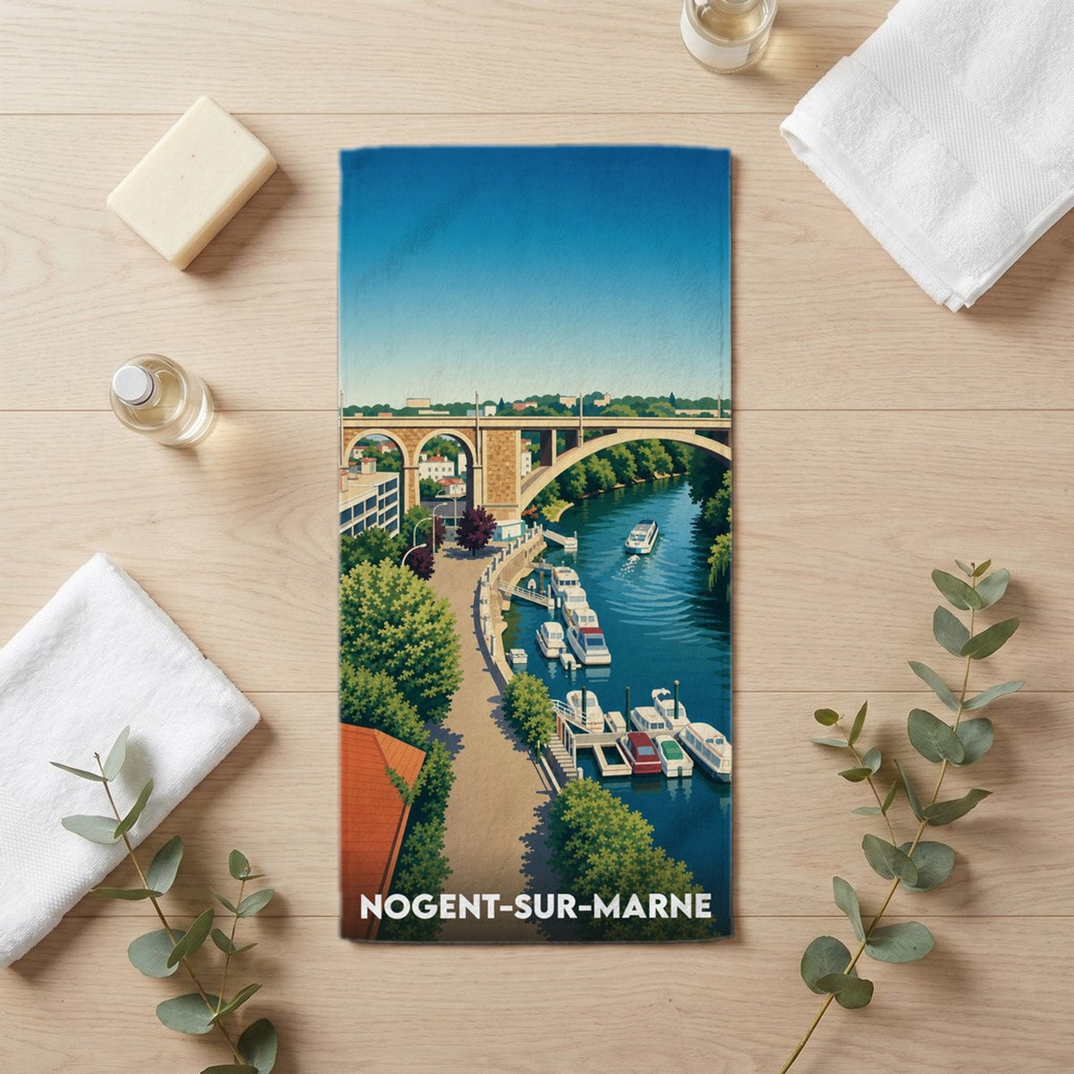 Serviette de bain 30 cm x 60 cm souvenir de Nogent-sur-Marne