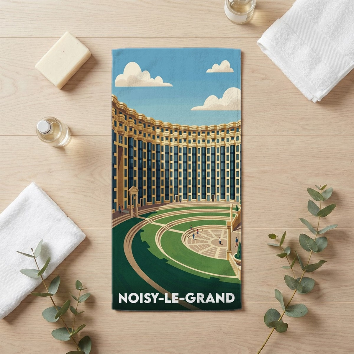 Serviette de bain 30 cm x 60 cm souvenir de Noisy-le-Grand
