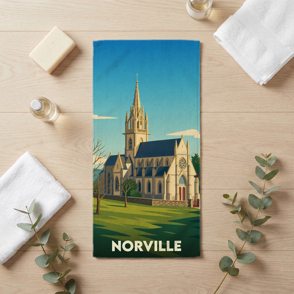 Serviette de bain 30 cm x 60 cm souvenir de Norville