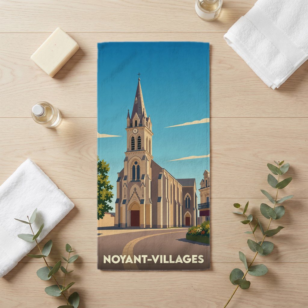 Serviette de bain 30 cm x 60 cm souvenir de Noyant-Villages
