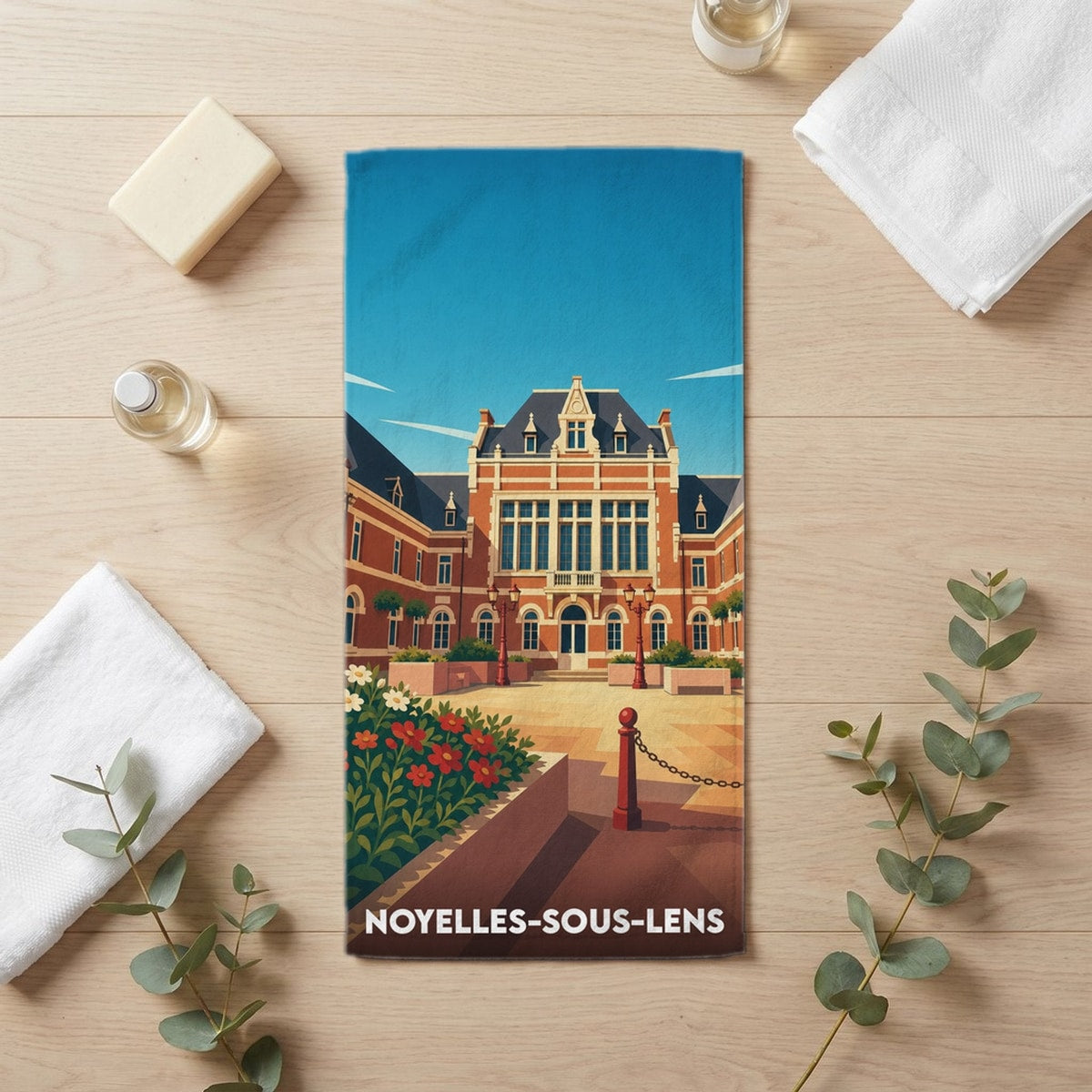 Serviette de bain 30 cm x 60 cm souvenir de Noyelles-sous-Lens