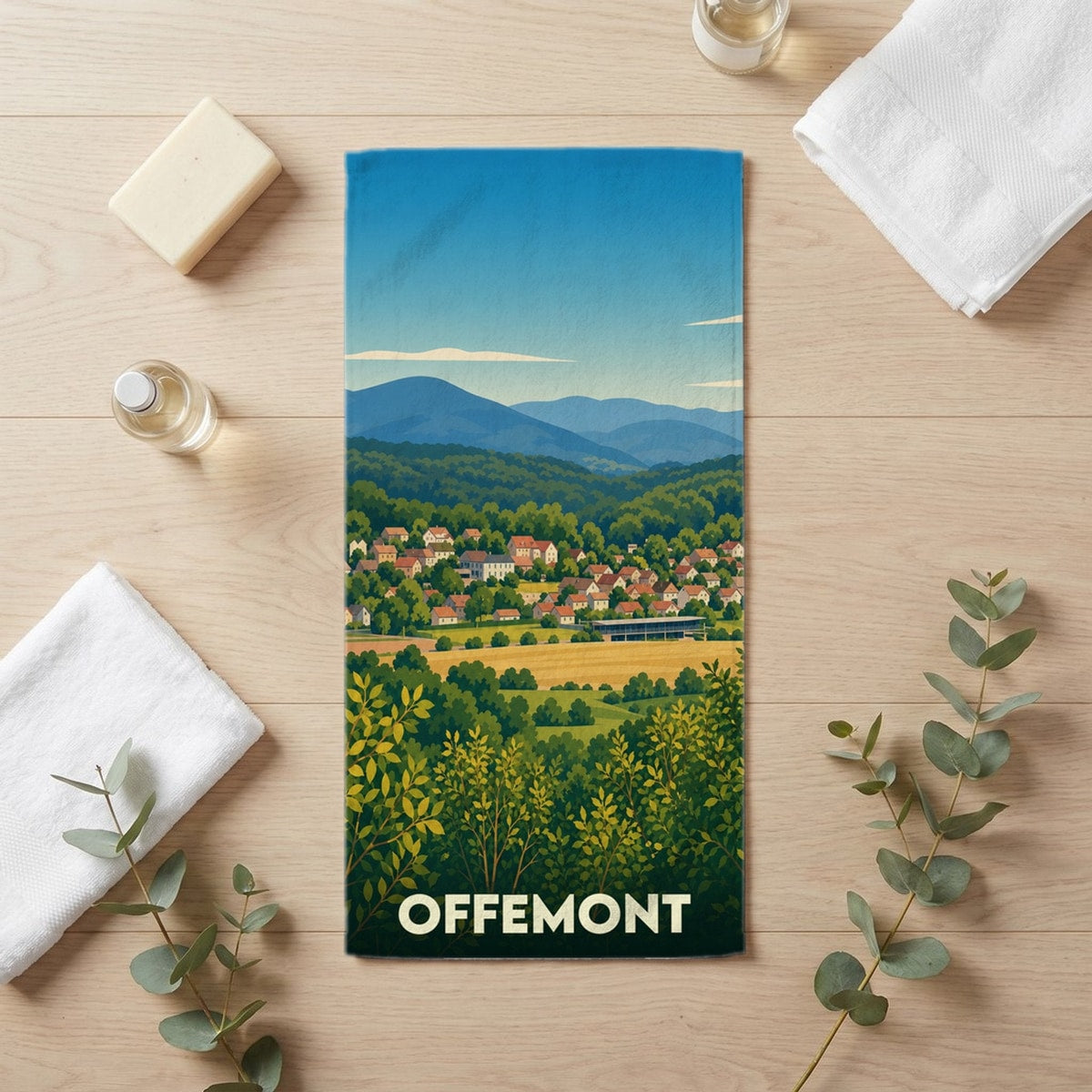 Serviette de bain 30 cm x 60 cm souvenir de Offemont