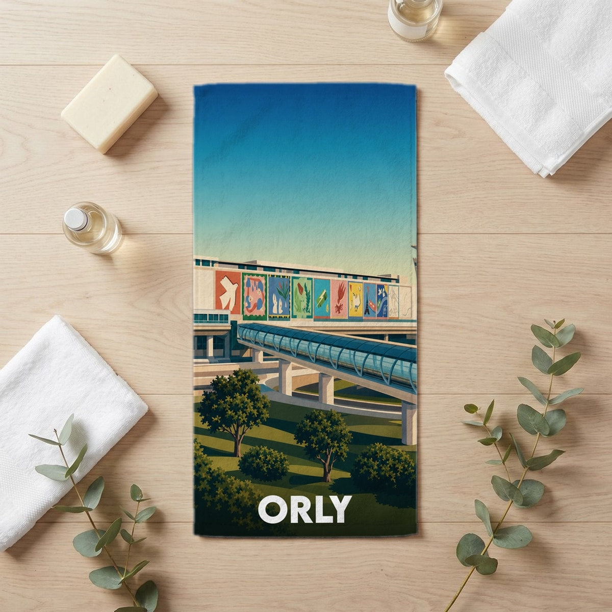 Serviette de bain 30 cm x 60 cm souvenir de Orly
