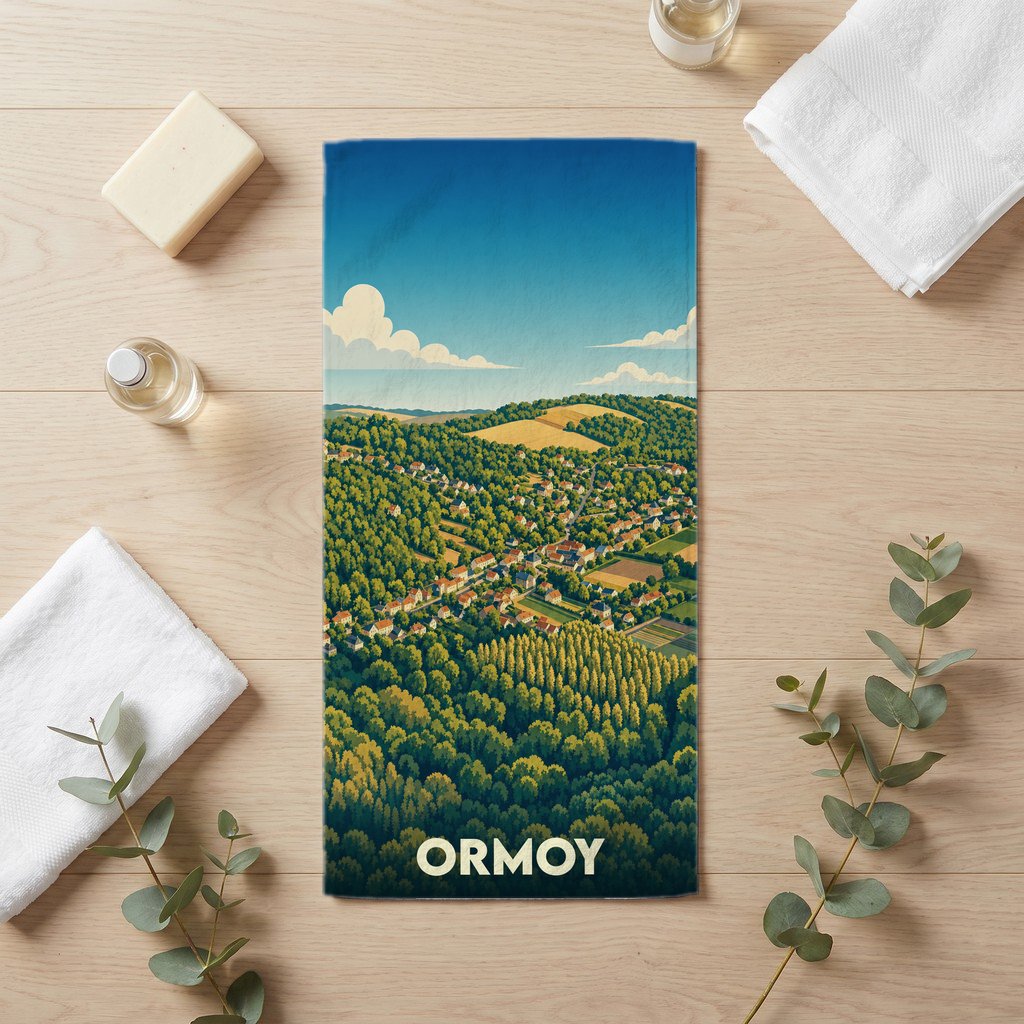 Serviette de bain 30 cm x 60 cm souvenir de Ormoy
