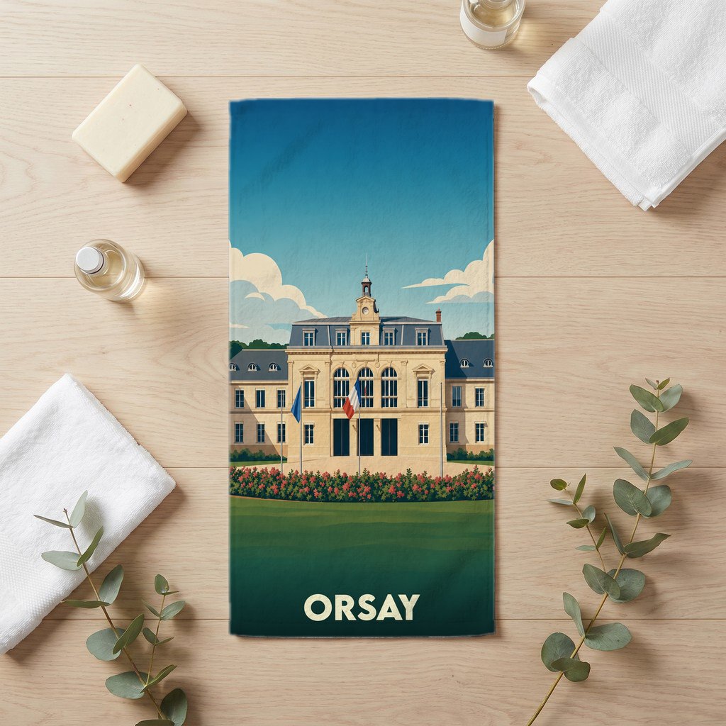 Serviette de bain 30 cm x 60 cm souvenir de Orsay