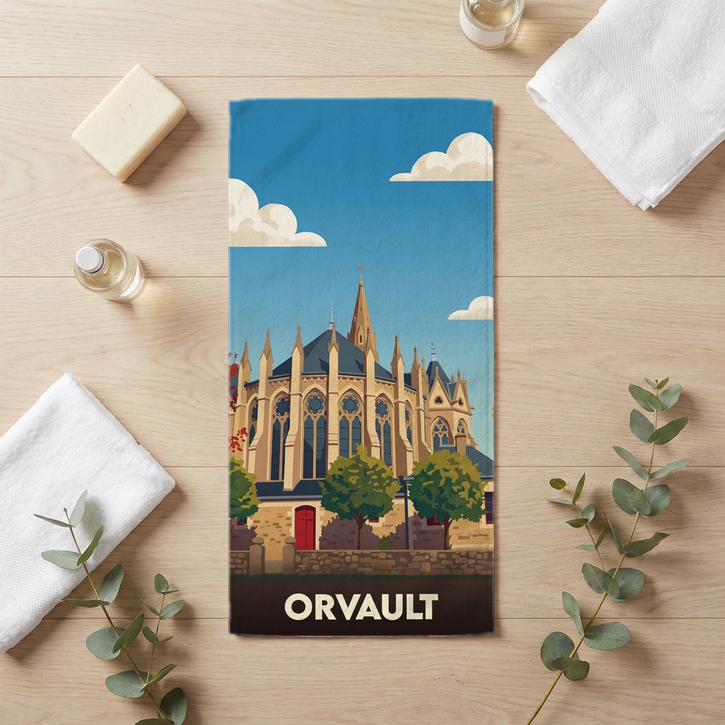 Serviette de bain 30 cm x 60 cm souvenir de Orvault