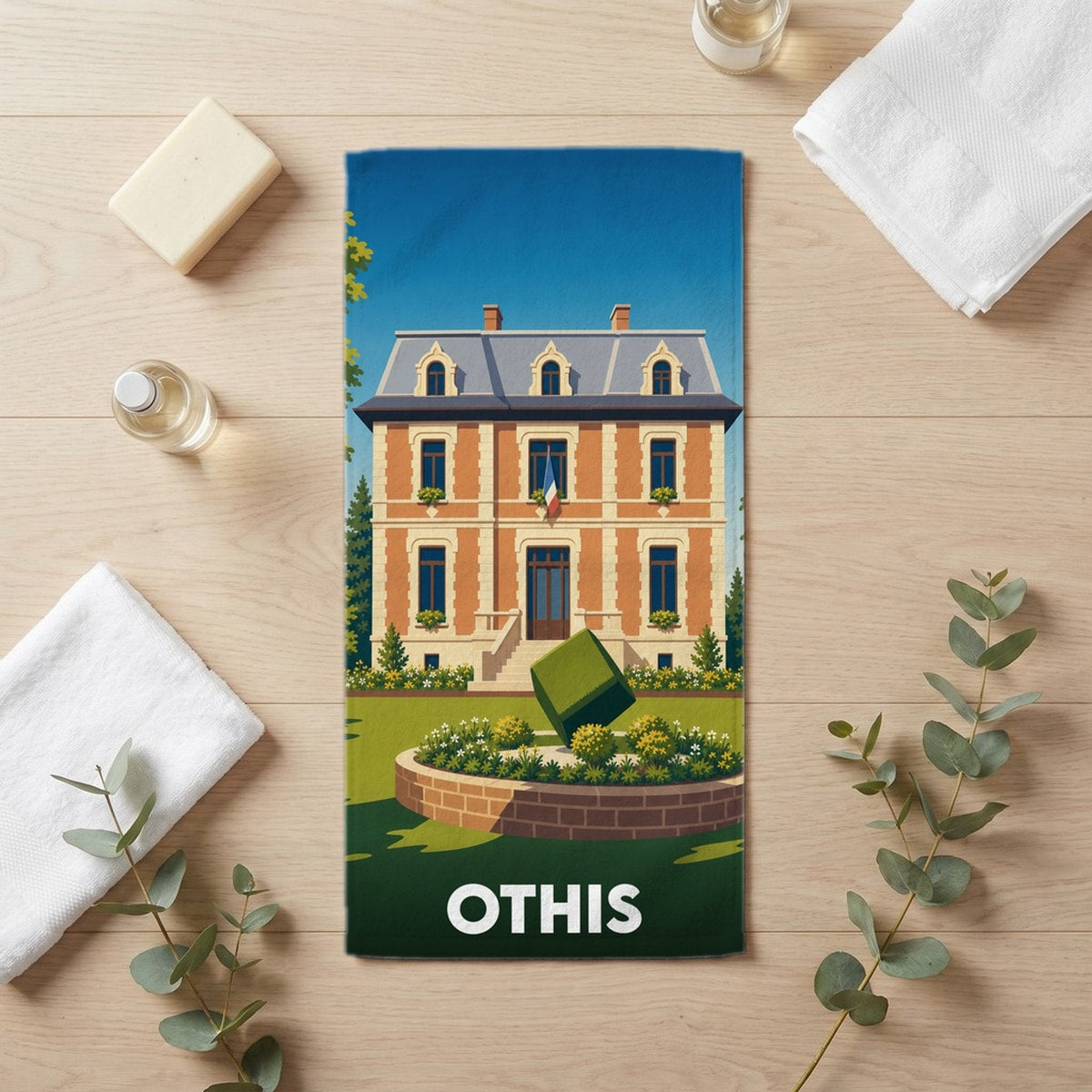 Serviette de bain 30 cm x 60 cm souvenir de Othis
