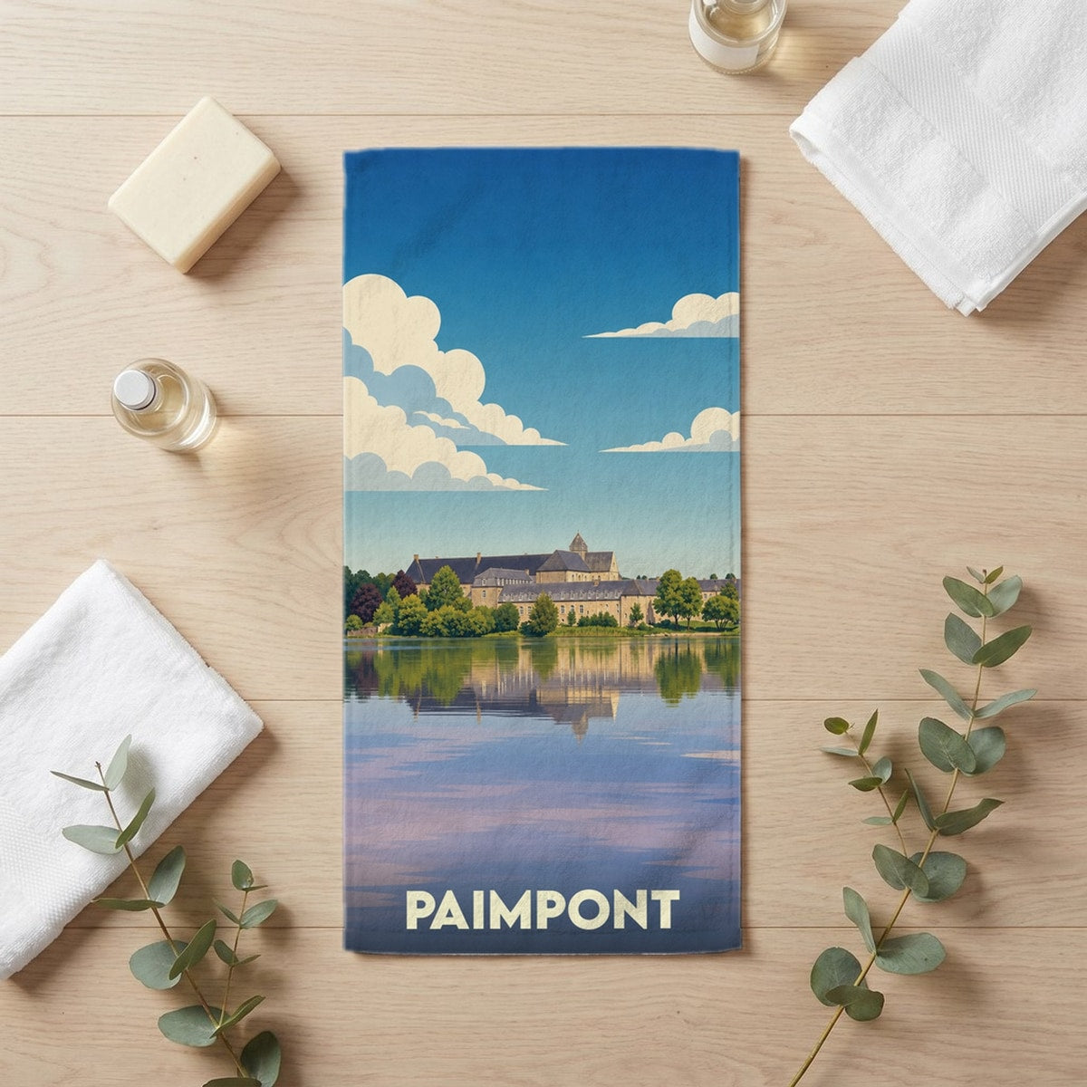 Serviette de bain 30 cm x 60 cm souvenir de Paimpont