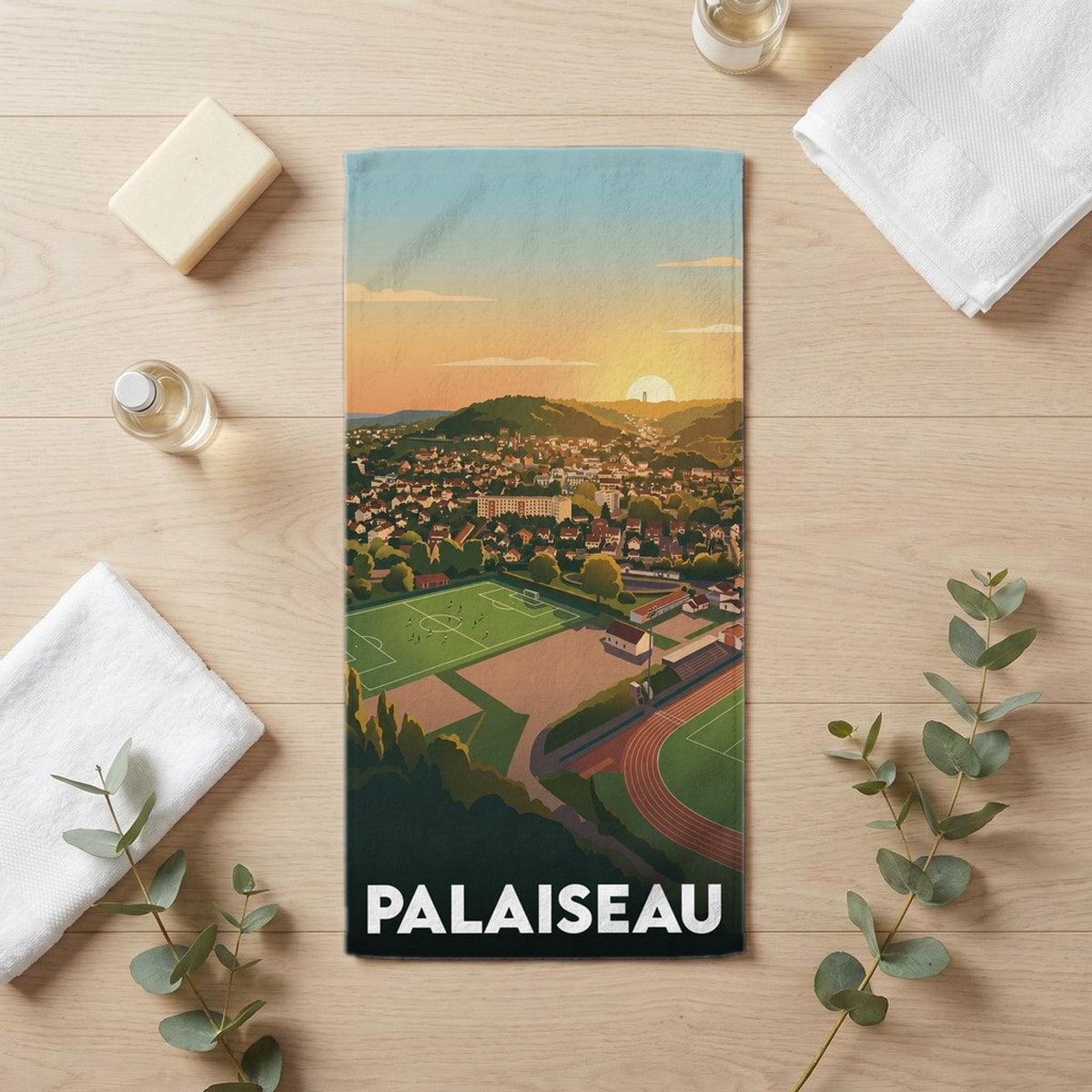 Serviette de bain 30 cm x 60 cm souvenir de Palaiseau