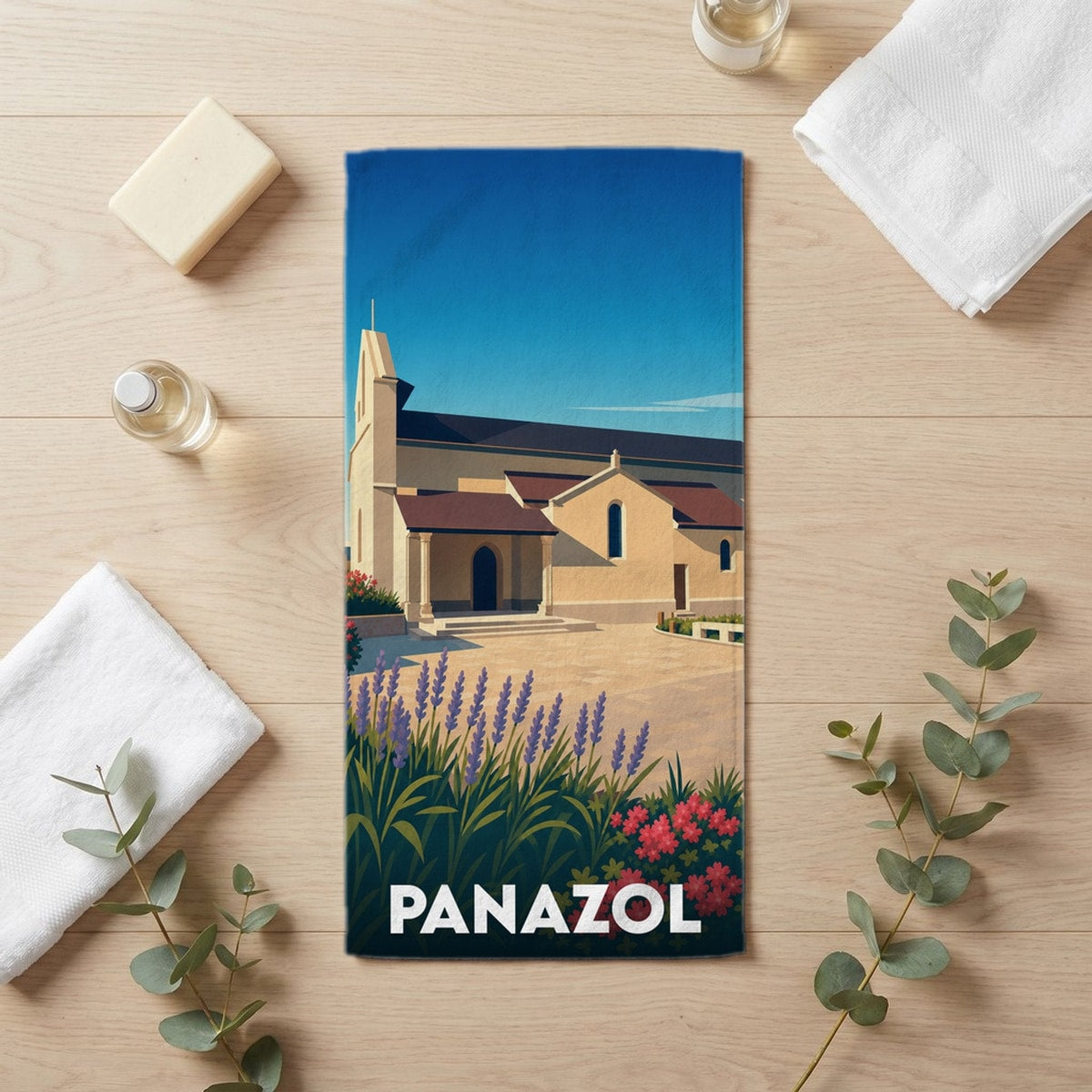 Serviette de bain 30 cm x 60 cm souvenir de Panazol