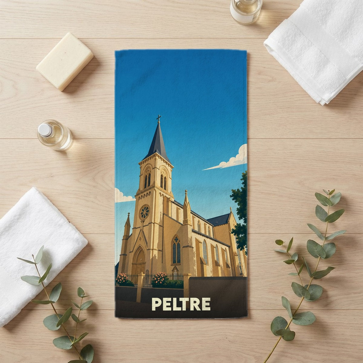 Serviette de bain 30 cm x 60 cm souvenir de Peltre