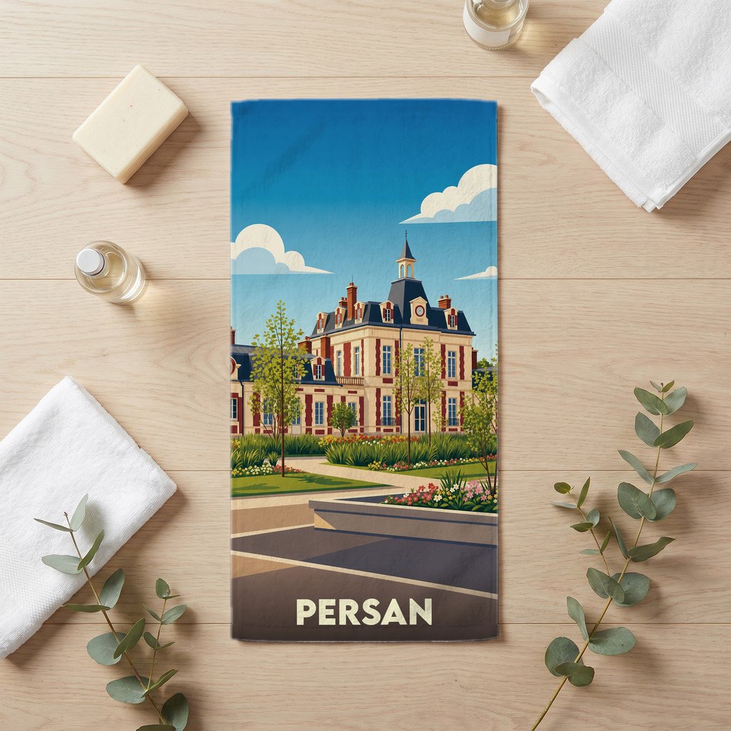 Serviette de bain 30 cm x 60 cm souvenir de Persan