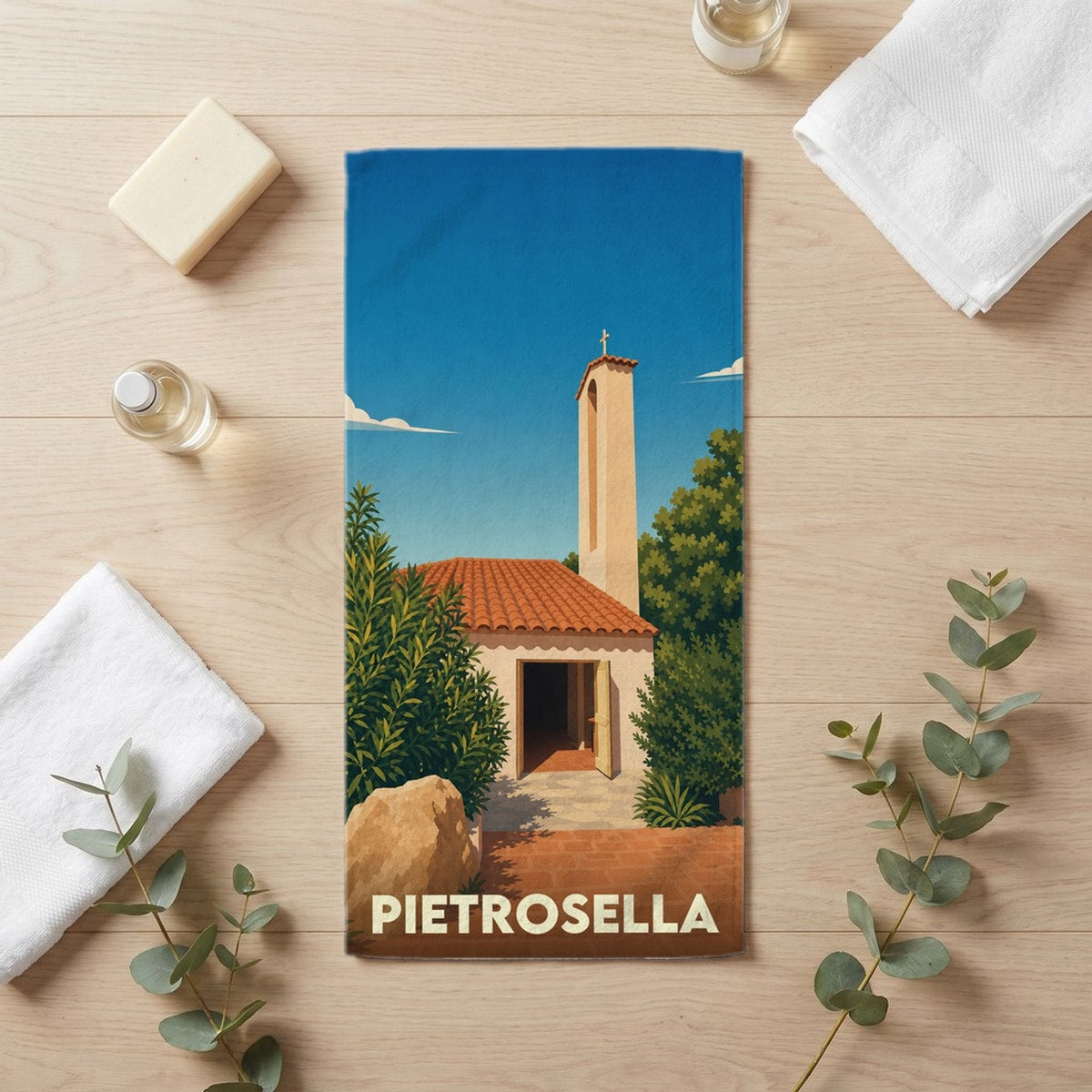 Serviette de bain 30 cm x 60 cm souvenir de Pietrosella