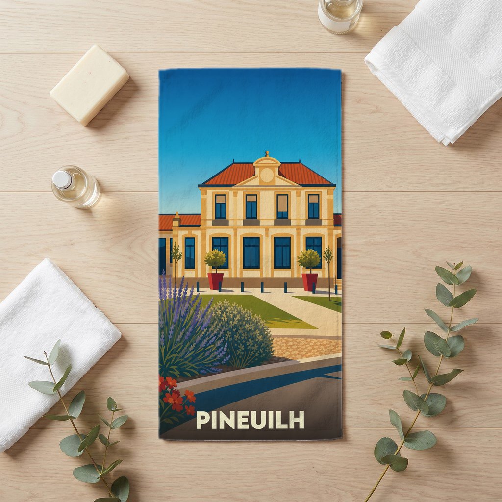 Serviette de bain 30 cm x 60 cm souvenir de Pineuilh