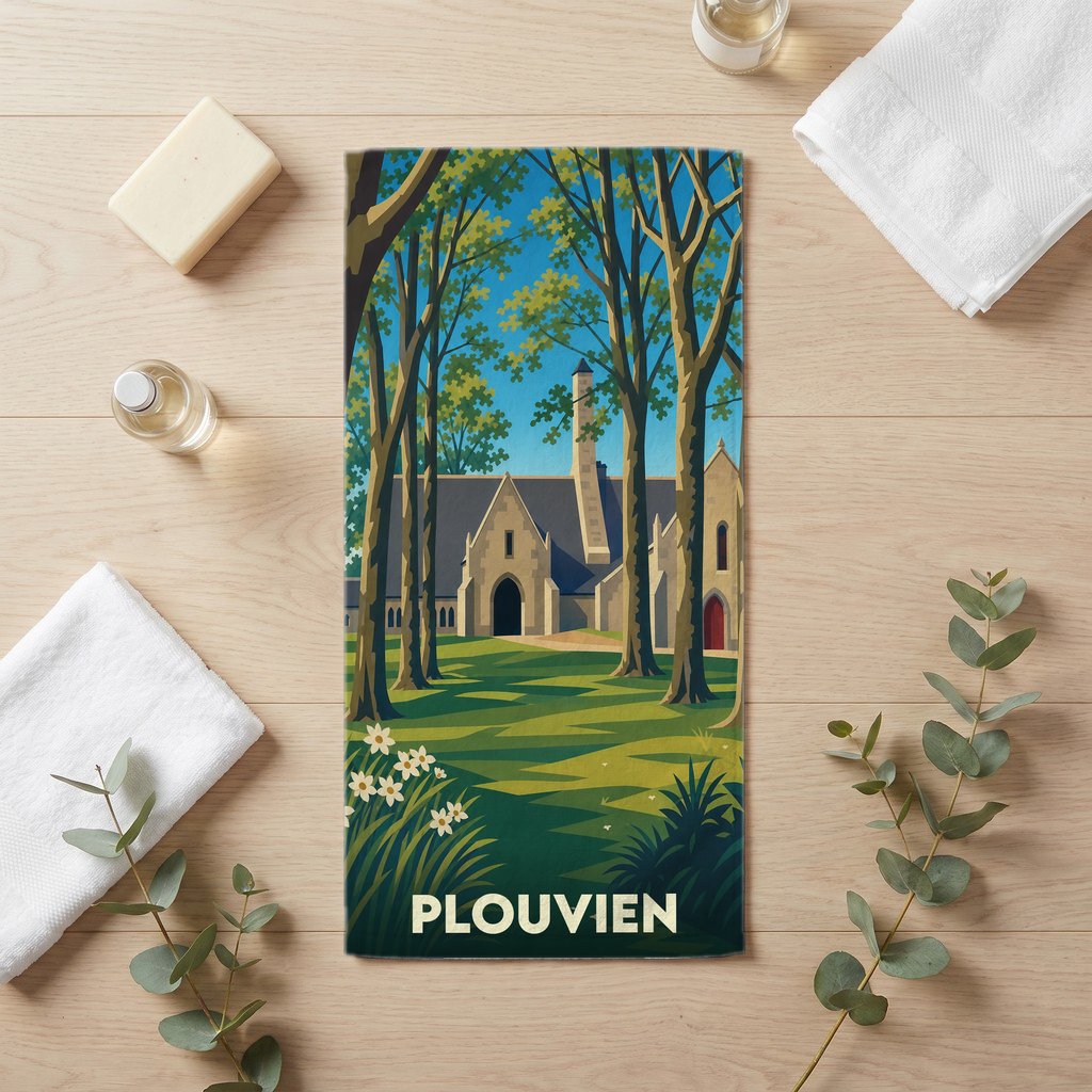 Serviette de bain 30 cm x 60 cm souvenir de Plouvien