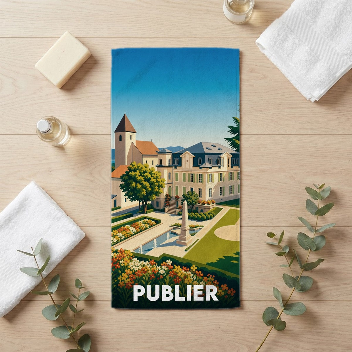 Serviette de bain 30 cm x 60 cm souvenir de Publier
