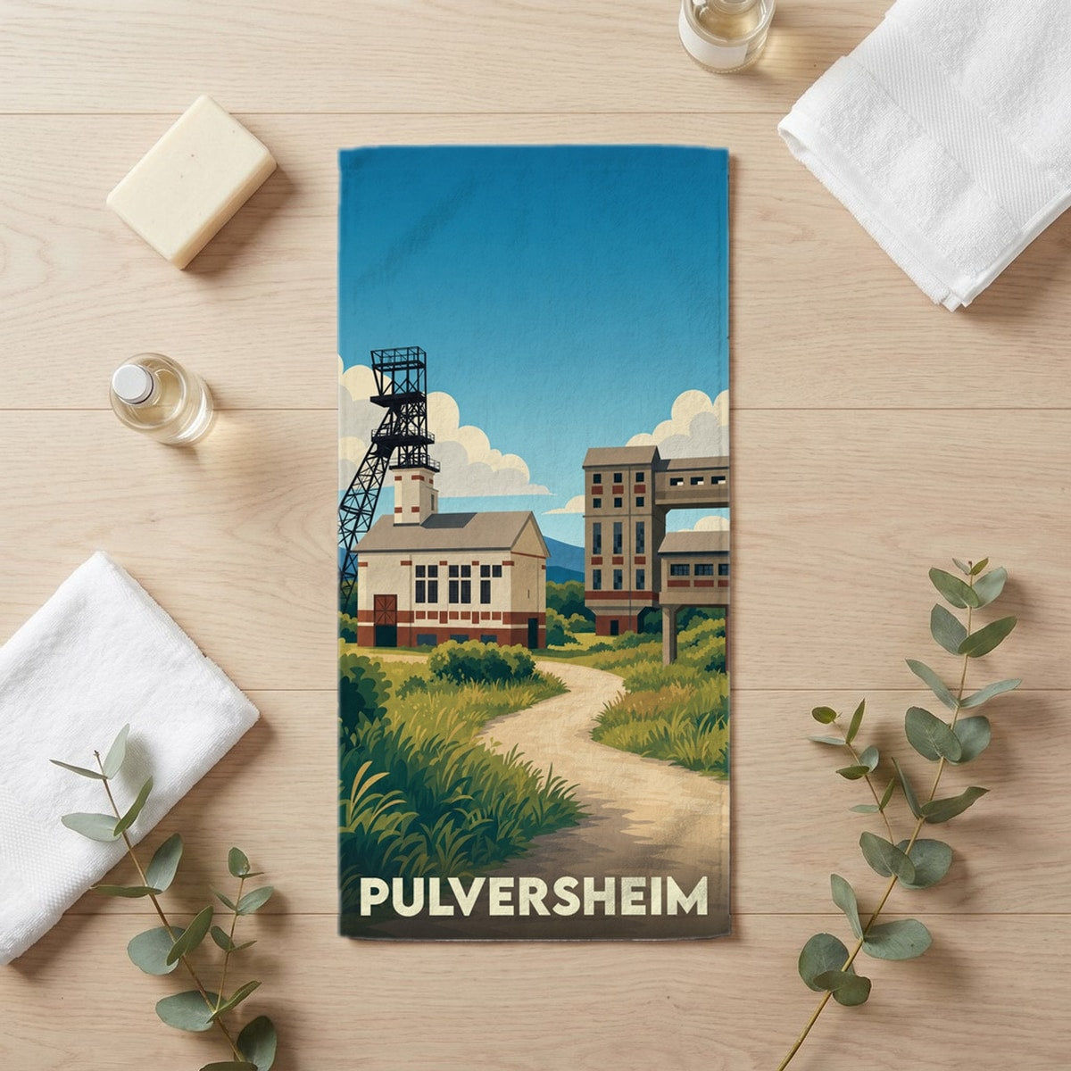 Serviette de bain 30 cm x 60 cm souvenir de Pulversheim