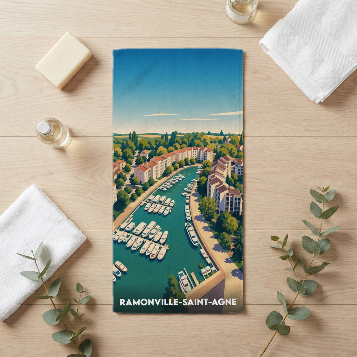 Serviette de bain 30 cm x 60 cm souvenir de Ramonville-Saint-Agne
