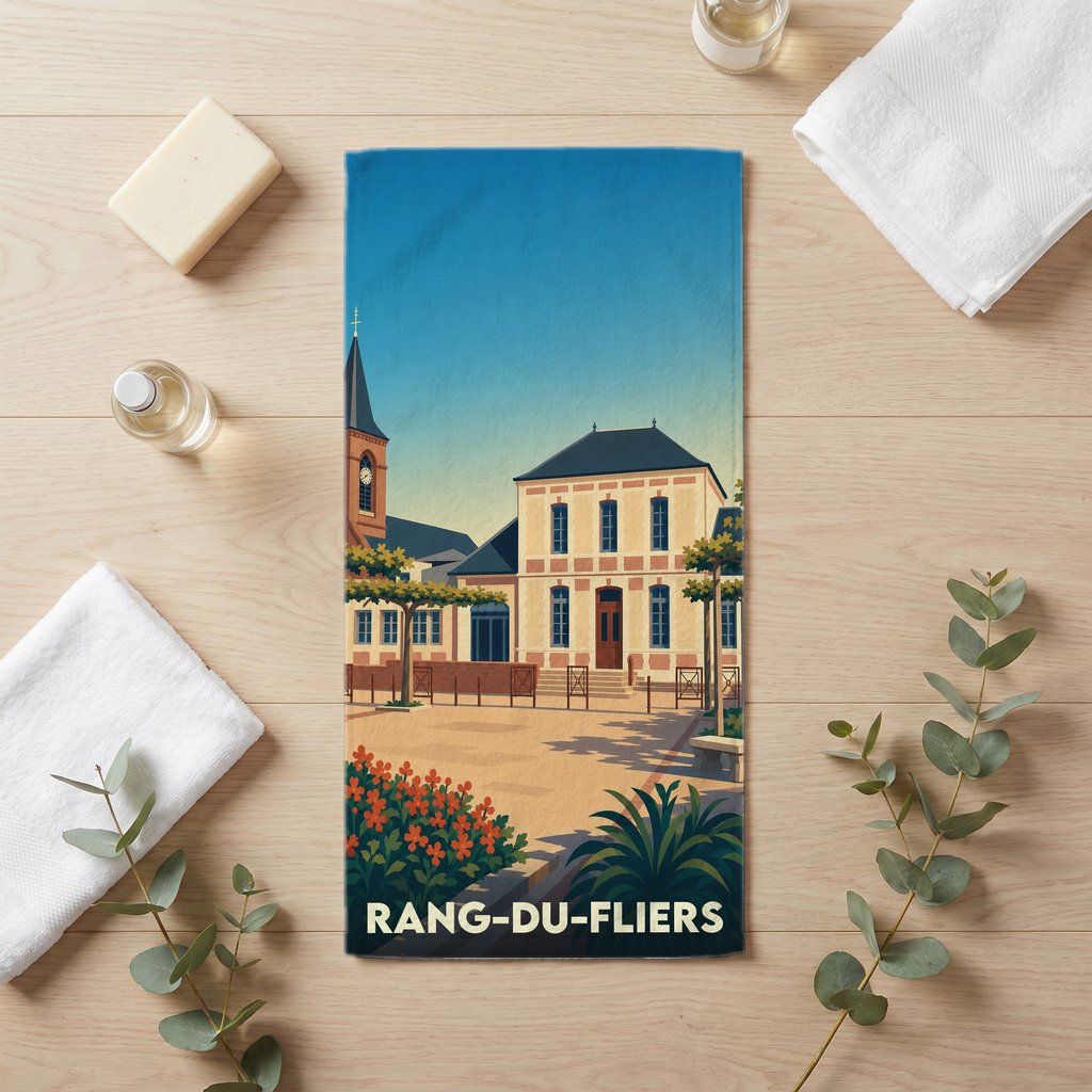 Serviette de bain 30 cm x 60 cm souvenir de Rang-du-Fliers