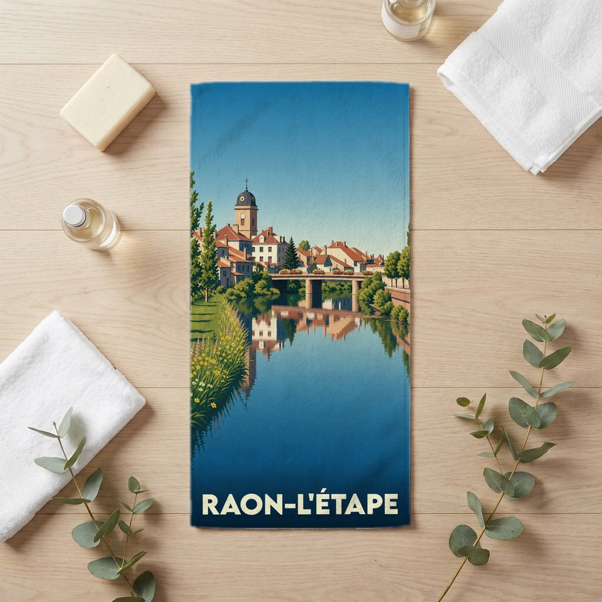 Serviette de bain 30 cm x 60 cm souvenir de Raon-l'Étape