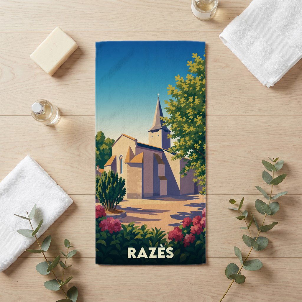 Serviette de bain 30 cm x 60 cm souvenir de Razès