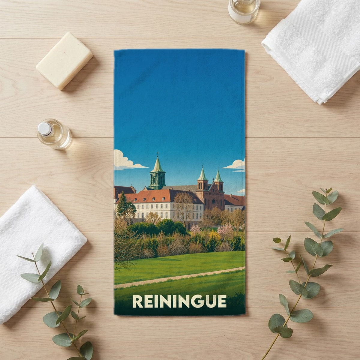 Serviette de bain 30 cm x 60 cm souvenir de Reiningue