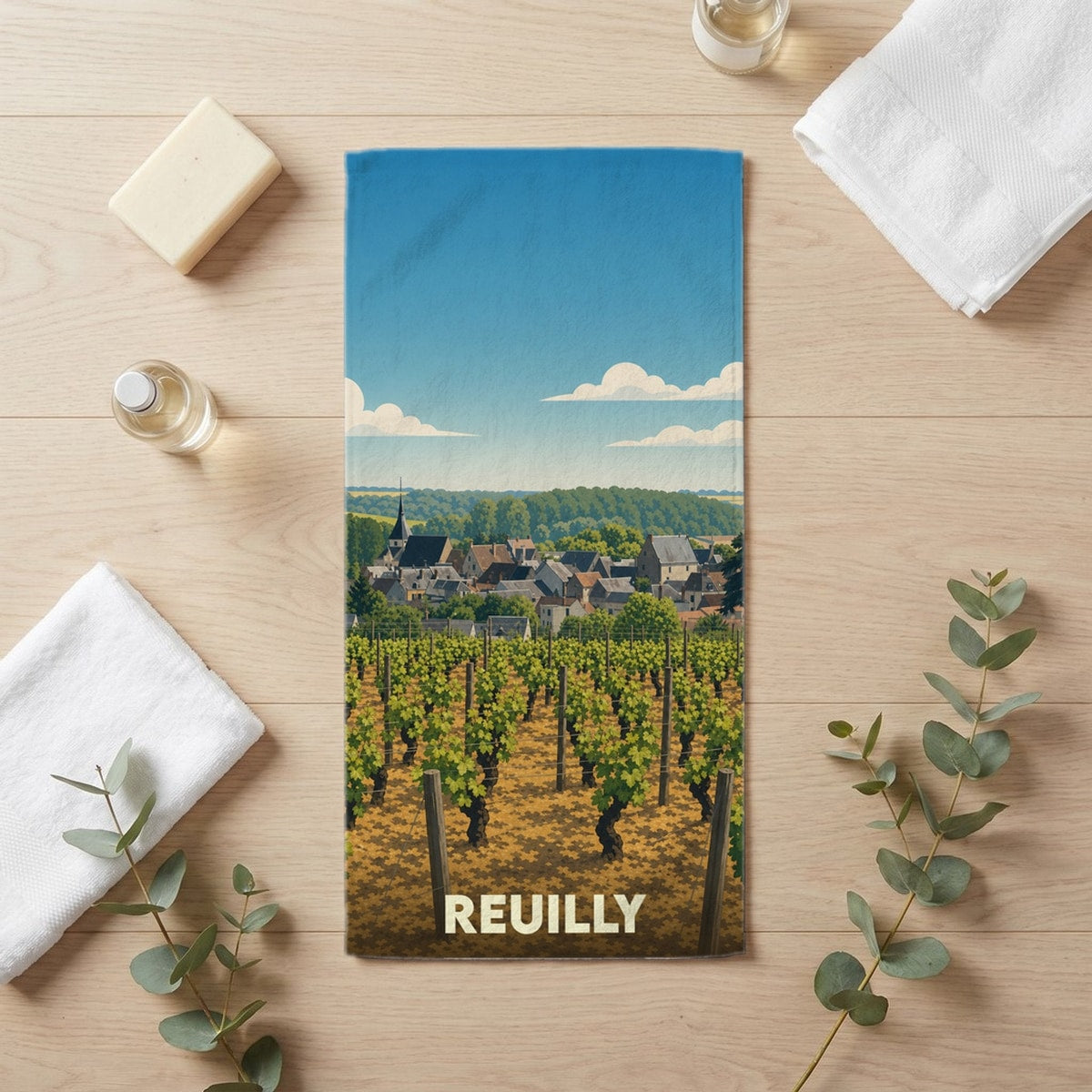 Serviette de bain 30 cm x 60 cm souvenir de Reuilly