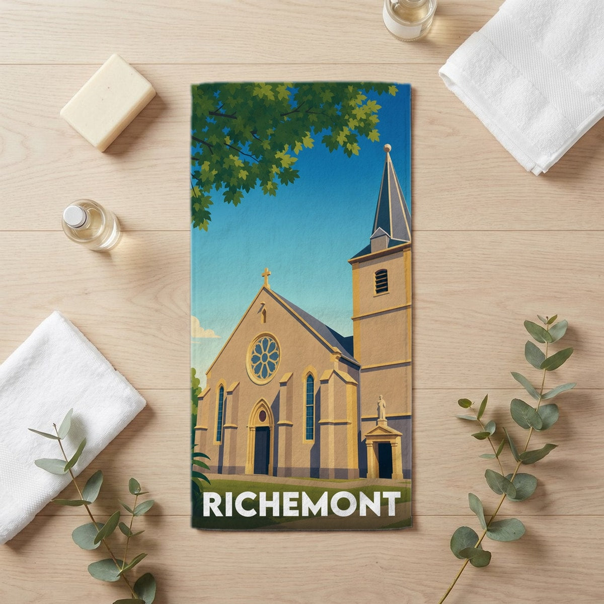 Serviette de bain 30 cm x 60 cm souvenir de Richemont