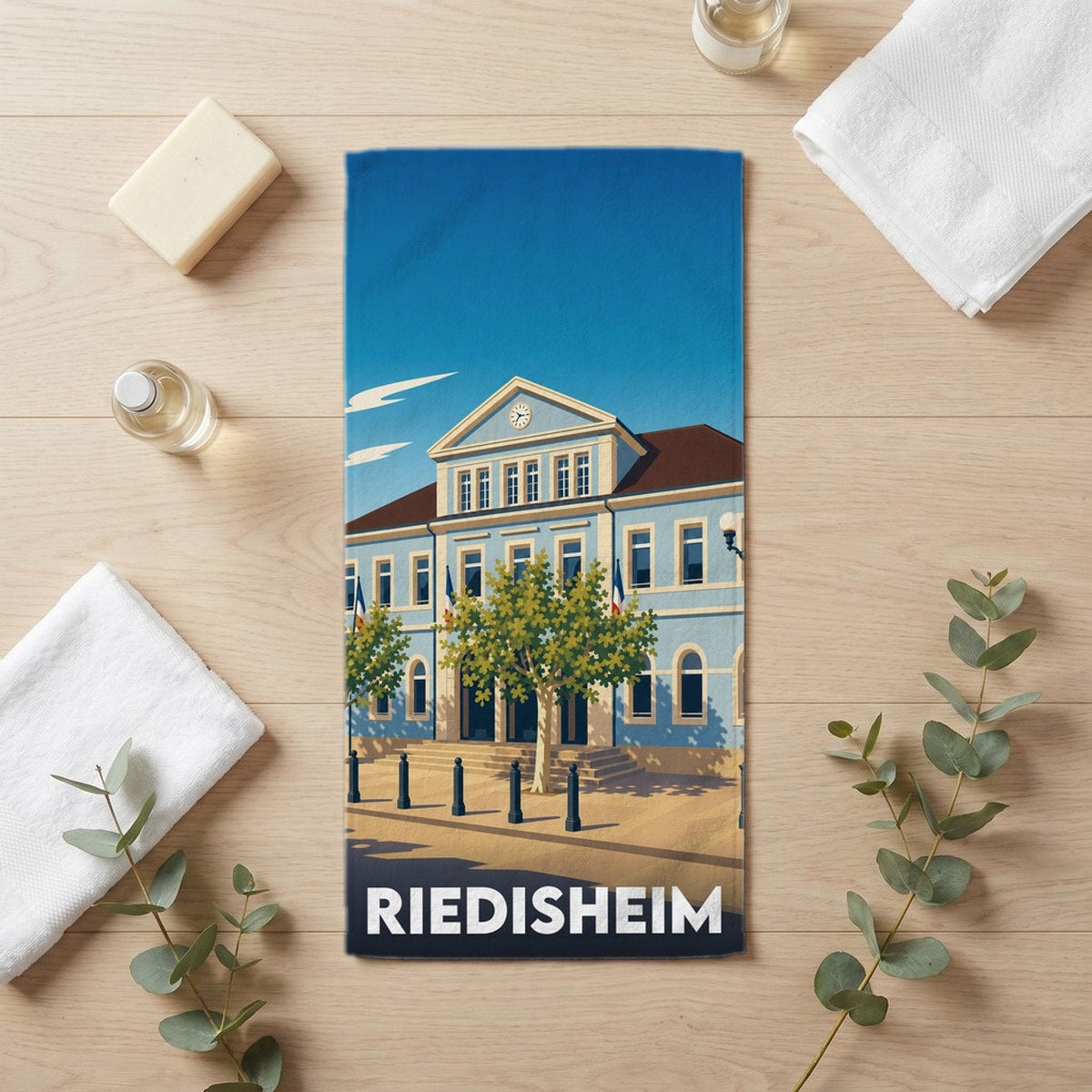 Serviette de bain 30 cm x 60 cm souvenir de Riedisheim
