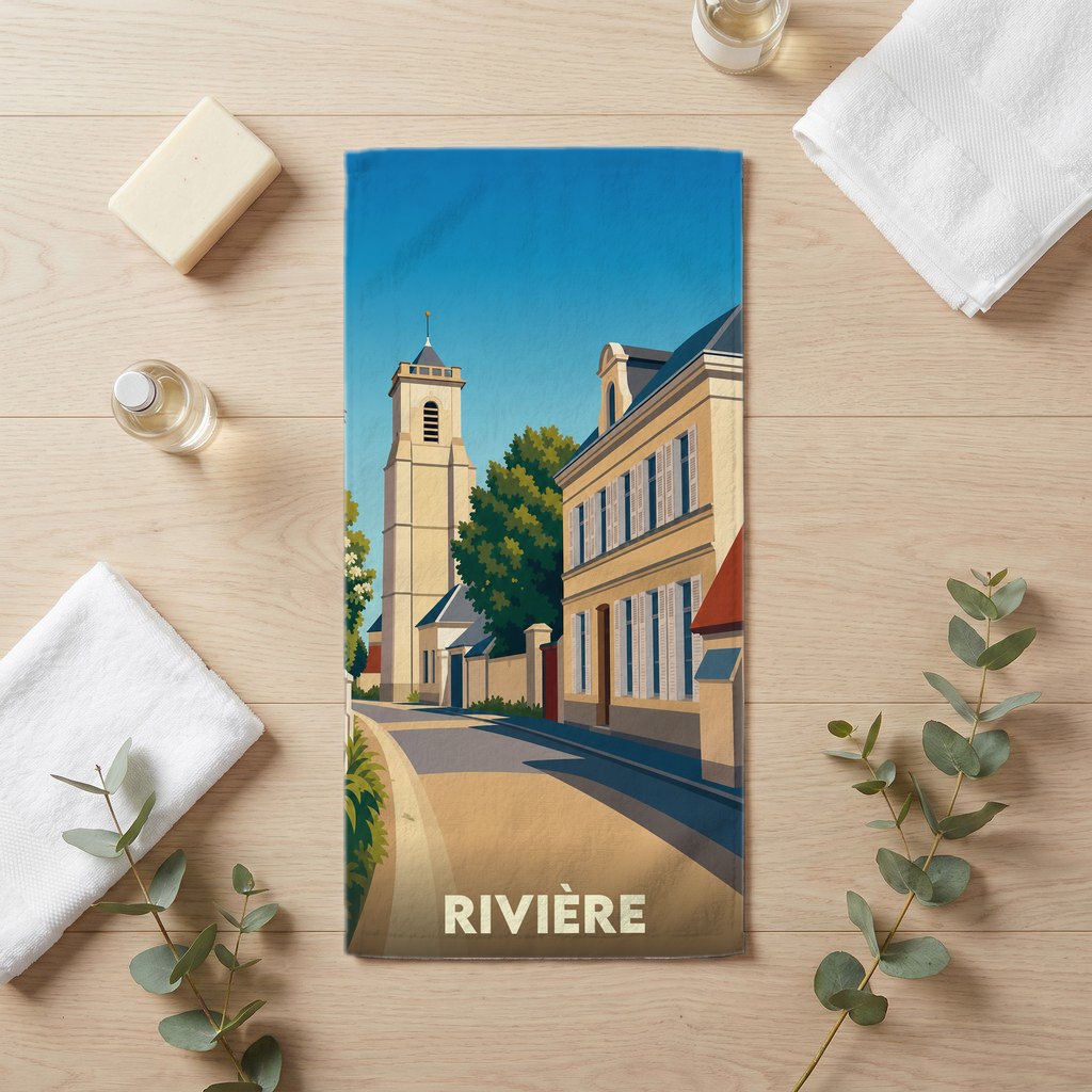 Serviette de bain 30 cm x 60 cm souvenir de Rivière