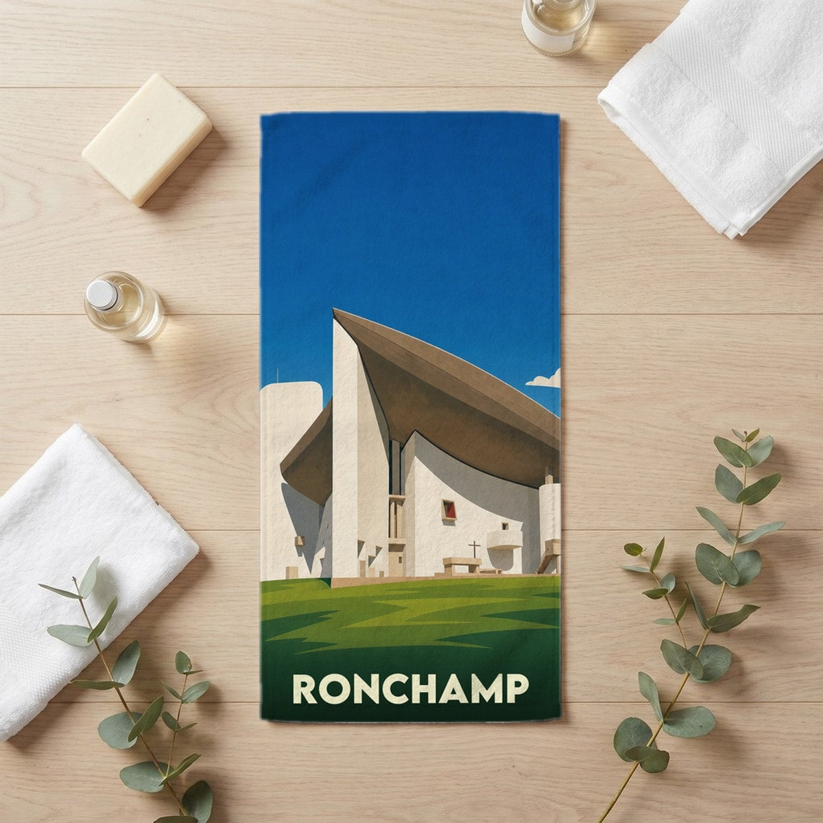 Serviette de bain 30 cm x 60 cm souvenir de Ronchamp
