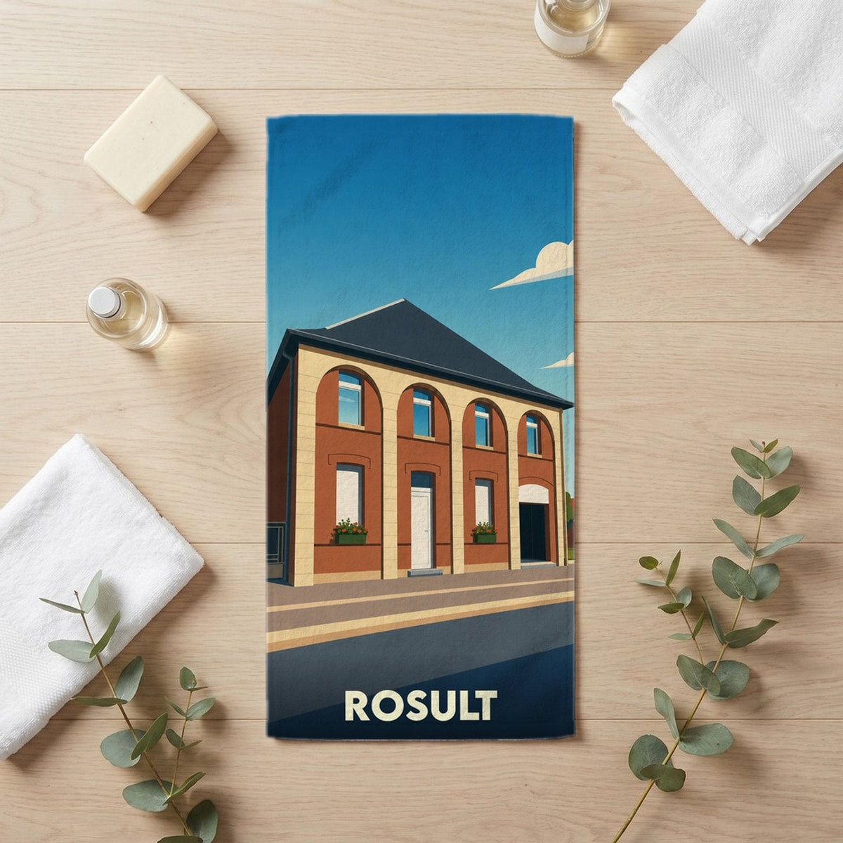 Serviette de bain 30 cm x 60 cm souvenir de Rosult