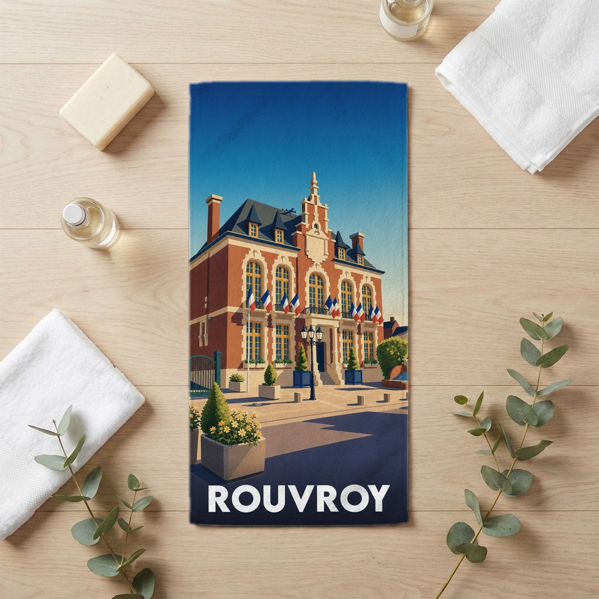 Serviette de bain 30 cm x 60 cm souvenir de Rouvroy