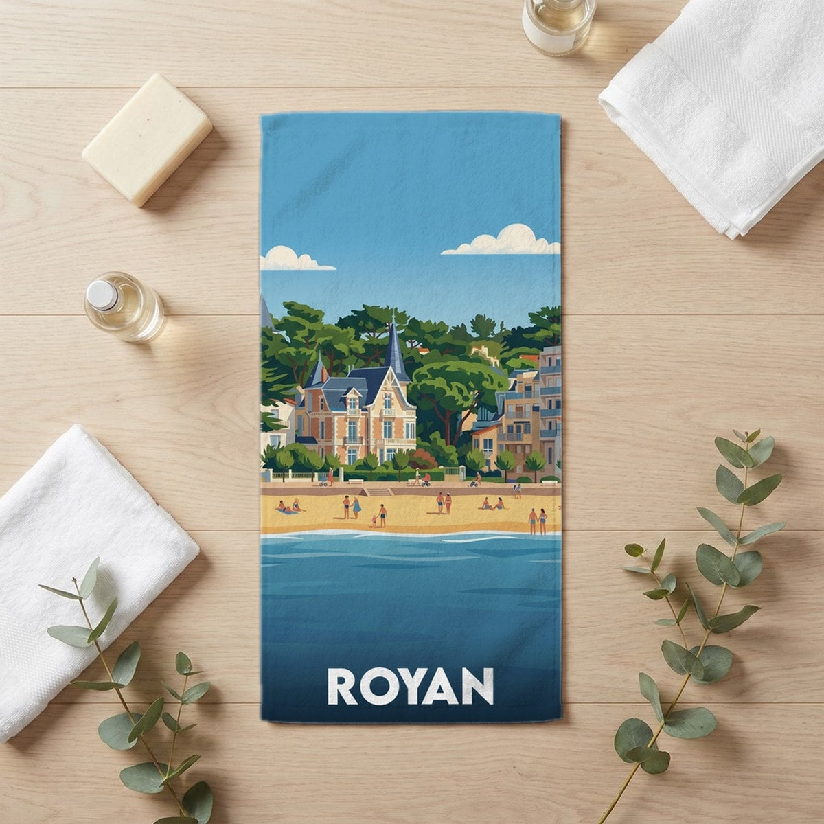 Serviette de bain 30 cm x 60 cm souvenir de Royan